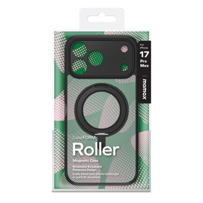 For iPhone 17 Pro Max MOMAX Magsafe Magnetic Metal Rotating Holder Phone Case(Black) by MOMAX