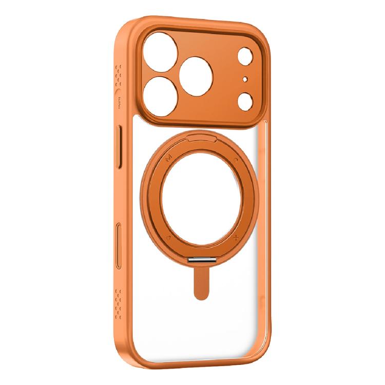 For iPhone 17 Pro Max MOMAX Magsafe Magnetic Metal Rotating Holder Phone Case(Orange) by MOMAX