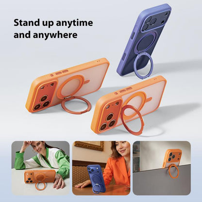 For iPhone 17 Pro Max MOMAX Magsafe Magnetic Metal Rotating Holder Phone Case(Orange) by MOMAX