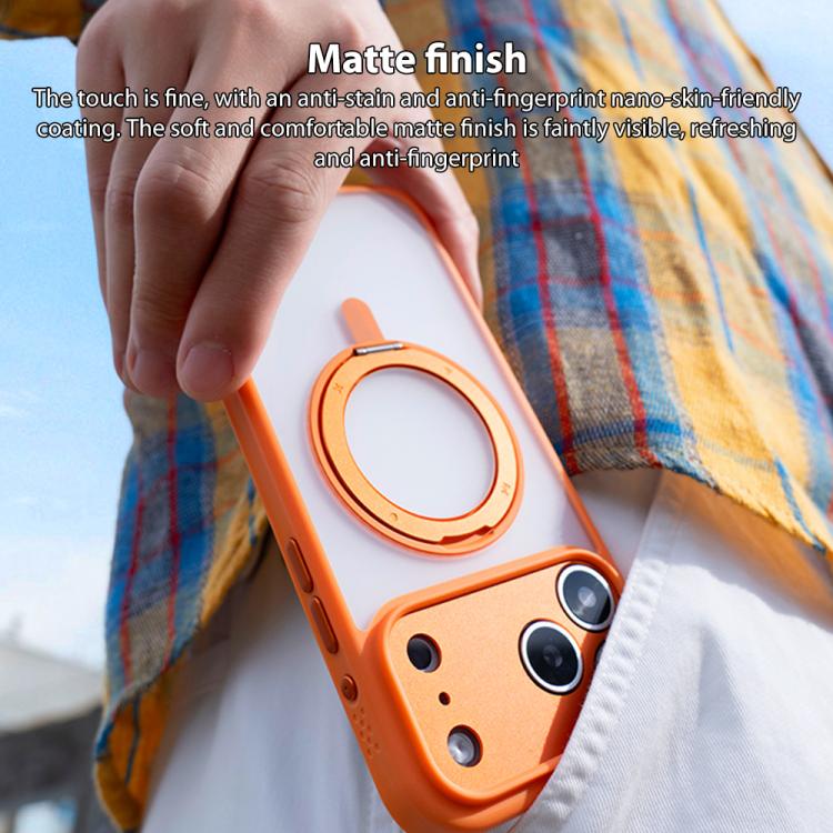 For iPhone 17 Pro Max MOMAX Magsafe Magnetic Metal Rotating Holder Phone Case(Orange) by MOMAX