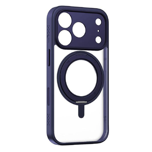 For iPhone 17 Pro Max MOMAX Magsafe Magnetic Metal Rotating Holder Phone Case(Blue) by MOMAX