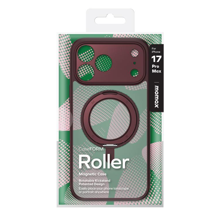 For iPhone 17 Pro Max MOMAX Magsafe Magnetic Metal Rotating Holder Phone Case(Red) by MOMAX