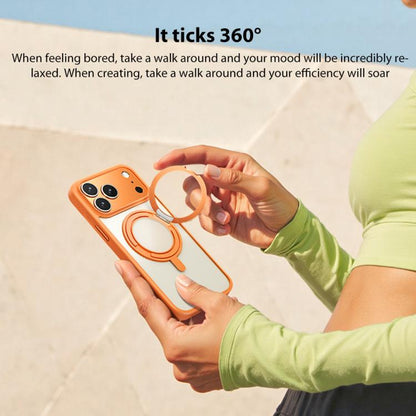 For iPhone 17 Pro MOMAX Magsafe Magnetic Metal Rotating Holder Phone Case(Black) by MOMAX