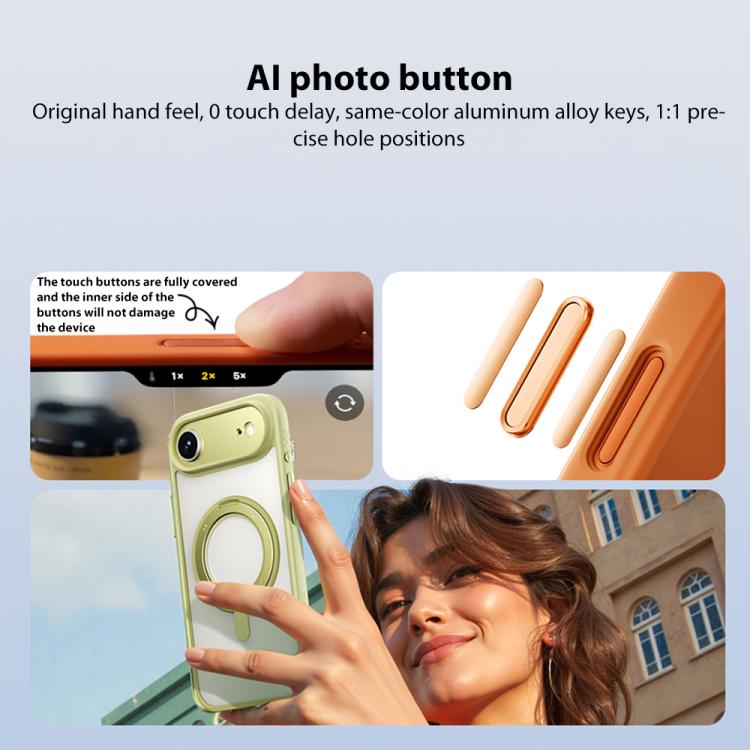 For iPhone 17 Pro MOMAX Magsafe Magnetic Metal Rotating Holder Phone Case(Orange) by MOMAX