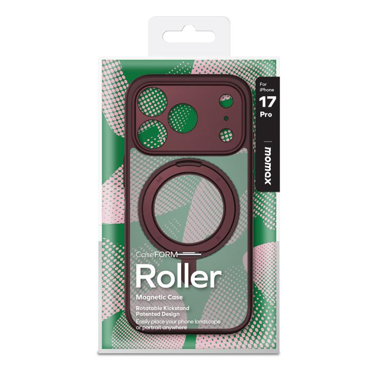 For iPhone 17 Pro MOMAX Magsafe Magnetic Metal Rotating Holder Phone Case(Red) by MOMAX