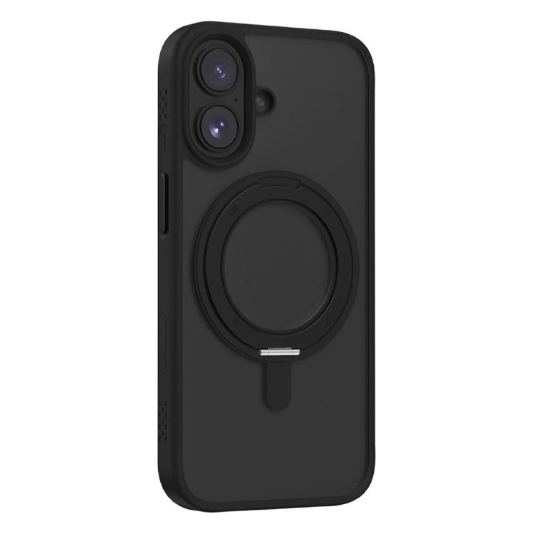 For iPhone 17 MOMAX Magsafe Magnetic Metal Rotating Holder Phone Case(Black) by MOMAX