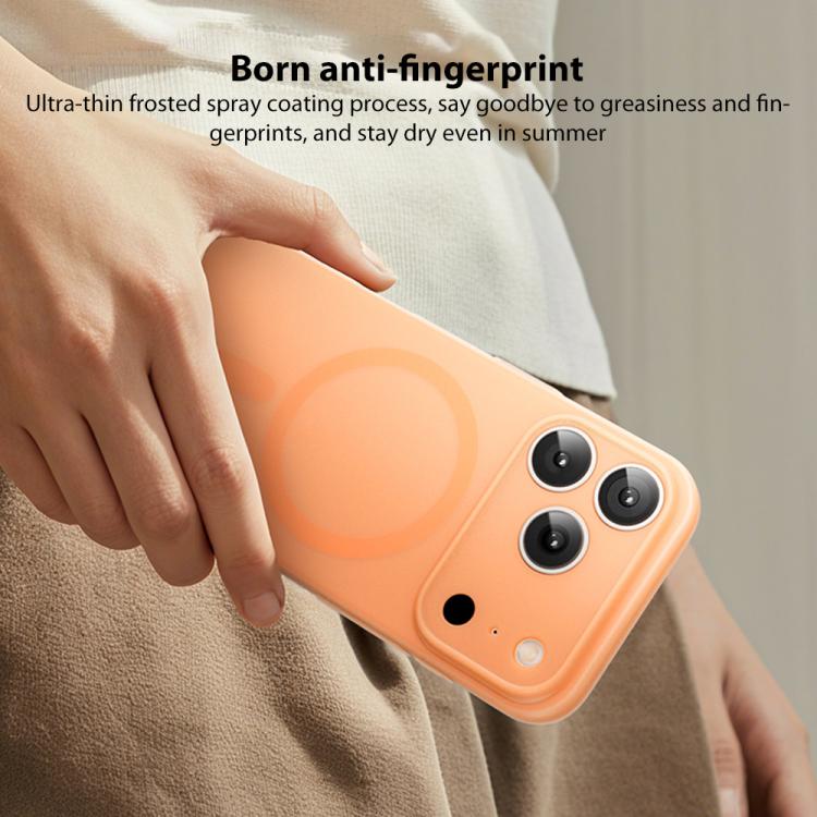 For iPhone 17 Pro Max MOMAX Ultra-thin Magnetic MagSafe PC Phone Case(Transparent Orange) by MOMAX