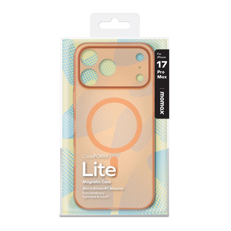 For iPhone 17 Pro Max MOMAX Ultra-thin Magnetic MagSafe PC Phone Case(Transparent Orange) by MOMAX