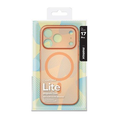 For iPhone 17 Pro MOMAX Ultra-thin Magnetic MagSafe PC Phone Case(Transparent Orange) by MOMAX