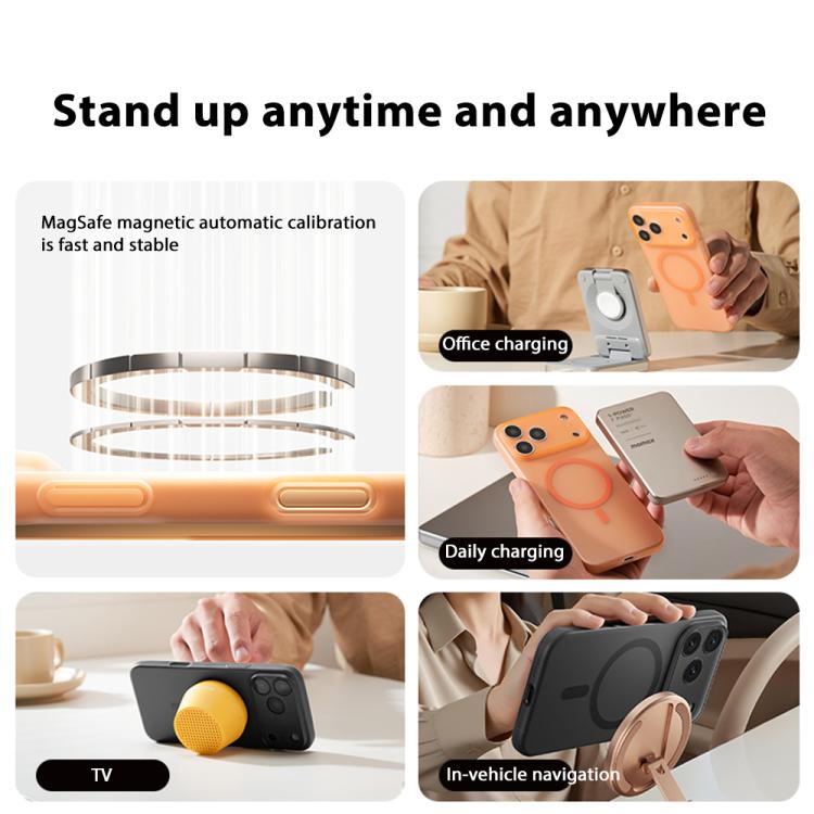 For iPhone 17 Pro MOMAX Ultra-thin Magnetic MagSafe PC Phone Case(Transparent Orange) by MOMAX