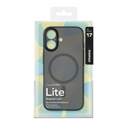For iPhone 17 MOMAX Ultra-thin Magnetic MagSafe PC Phone Case(Transparent Black) by MOMAX