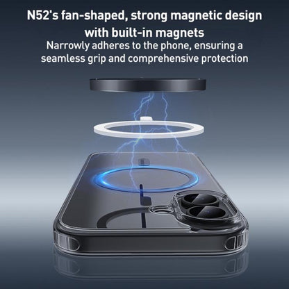 For iPhone 17 Pro Max ZGA Magsafe Metal Buttons Clear PC Hybrid TPU Phone Case(Transparent) by ZGA