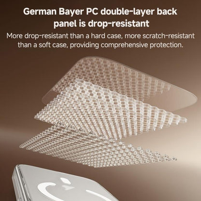 For iPhone 17 Pro ZGA Magsafe Metal AI Buttons Clear PC Hybrid TPU Phone Case(Transparent) by ZGA