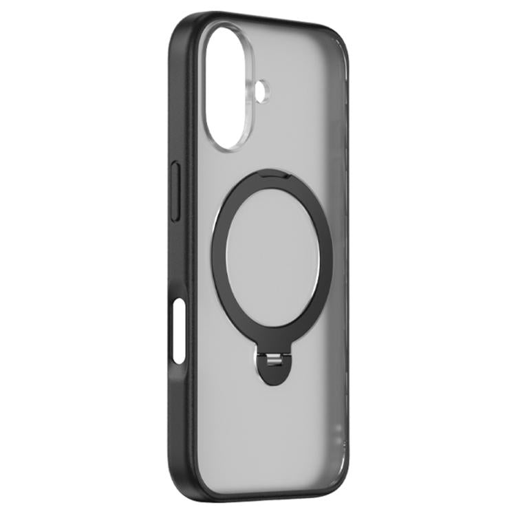 For iPhone 17 ZGA 360 Pivot Holder Magsafe PC Hybrid TPU Phone Case(Black) by ZGA