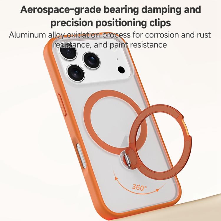 For iPhone 17 ZGA 360 Pivot Holder Magsafe PC Hybrid TPU Phone Case(Black) by ZGA