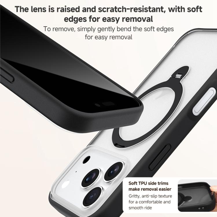 For iPhone 17 ZGA 360 Pivot Holder Magsafe PC Hybrid TPU Phone Case(Grey) by ZGA