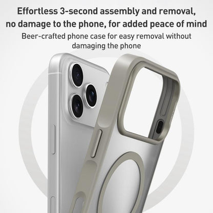 For iPhone 17 Pro ZGA Matte Clear Magsafe PC Hybrid TPU Phone Case(Grey) by ZGA