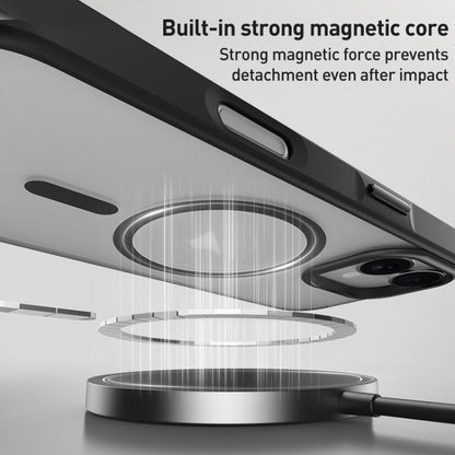 For iPhone 17 ZGA Matte Clear Magsafe PC Hybrid TPU Phone Case(Black) by ZGA