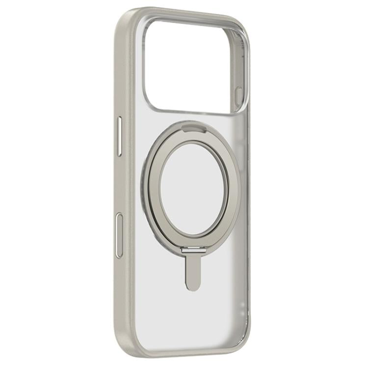 For iPhone 17 Pro Max ZGA Feitian 360 Rotation Holder Magsafe PC Hybrid TPU Phone Case(Grey) by ZGA