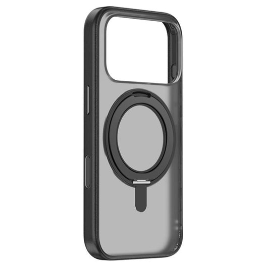 For iPhone 17 Pro ZGA Feitian 360 Rotation Holder Magsafe PC Hybrid TPU Phone Case(Black) by ZGA