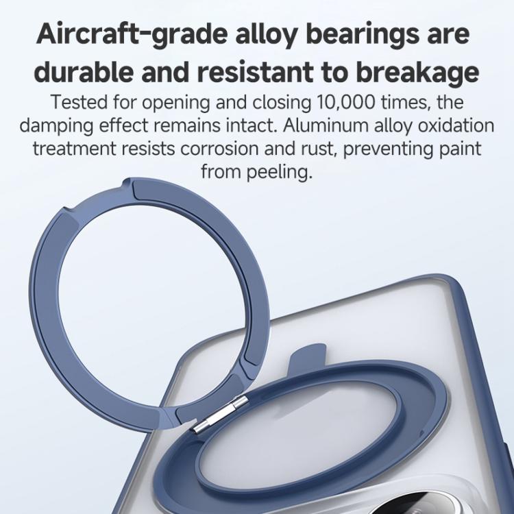 For iPhone 17 Pro Max ZGA Feitian 360 Rotation Holder Magsafe PC Hybrid TPU Phone Case(Blue) by ZGA