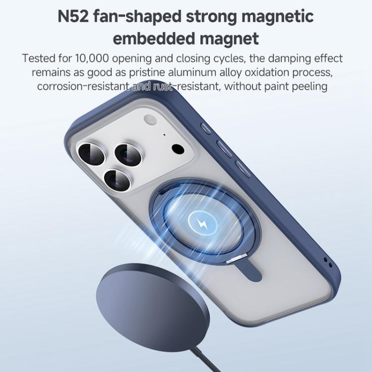 For iPhone 17 Pro ZGA Feitian 360 Rotation Holder Magsafe PC Hybrid TPU Phone Case(Grey) by ZGA