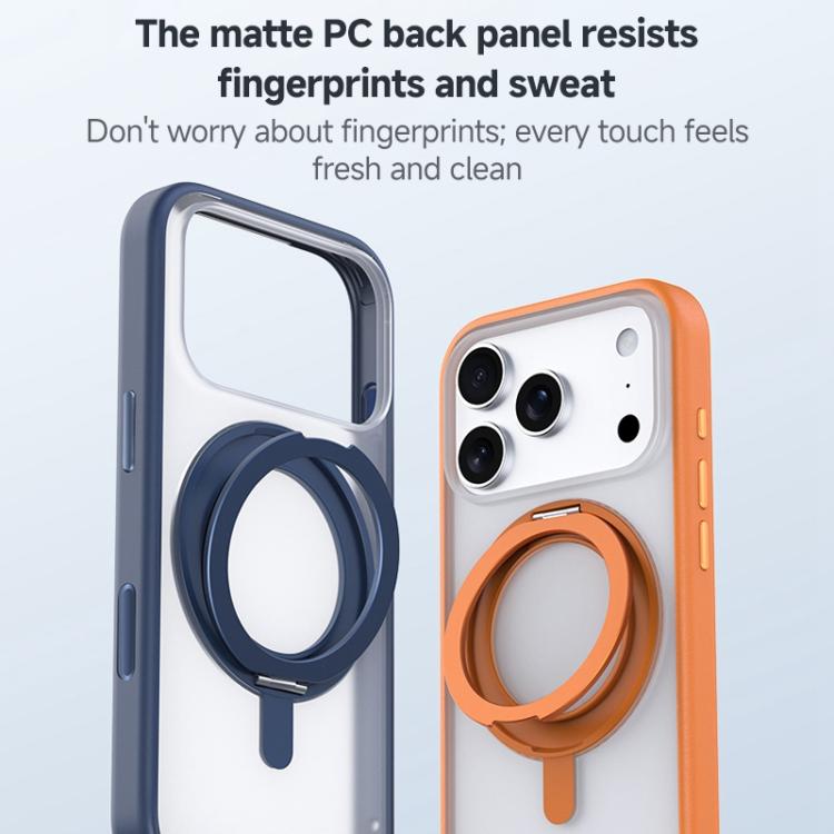 For iPhone 17 Pro ZGA Feitian 360 Rotation Holder Magsafe PC Hybrid TPU Phone Case(Orange) by ZGA