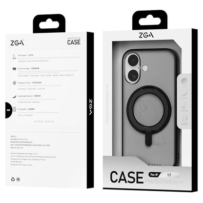 For iPhone 17 Pro Max ZGA Feitian 360 Rotation Holder Magsafe PC Hybrid TPU Phone Case(Grey) by ZGA