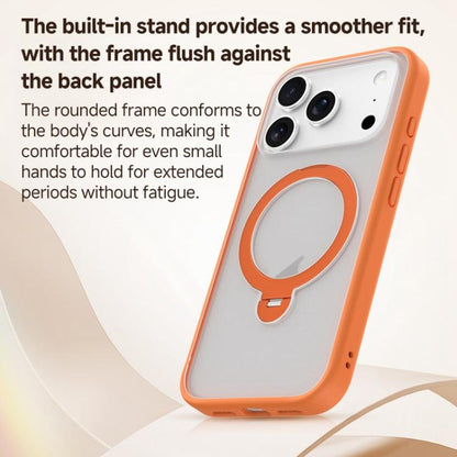 For iPhone 17 Pro ZGA 360 Pivot Holder Magsafe PC Hybrid TPU Phone Case(Orange) by ZGA
