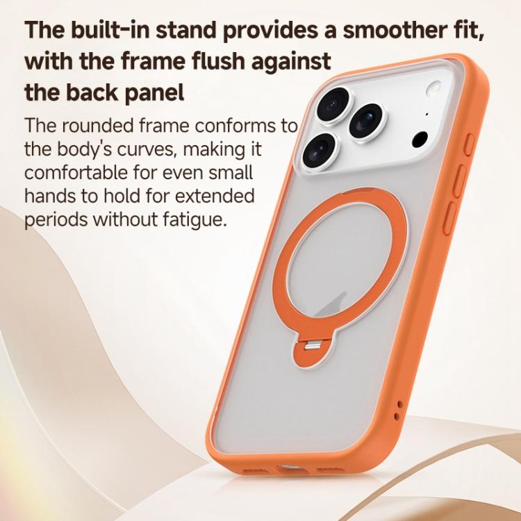 For iPhone 17 Pro Max ZGA 360 Pivot Holder Magsafe PC Hybrid TPU Phone Case(Orange) by ZGA