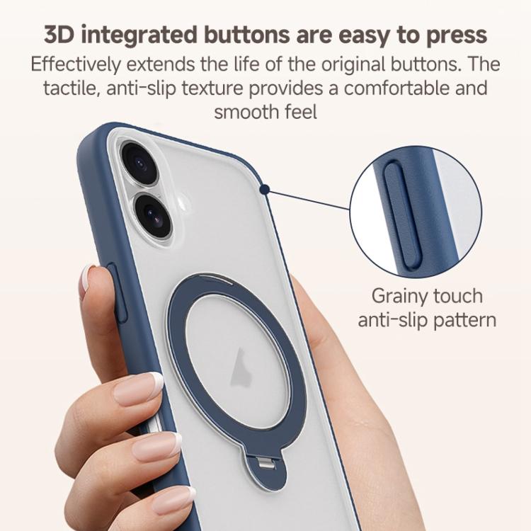 For iPhone 17 Pro ZGA 360 Pivot Holder Magsafe PC Hybrid TPU Phone Case(Grey) by ZGA