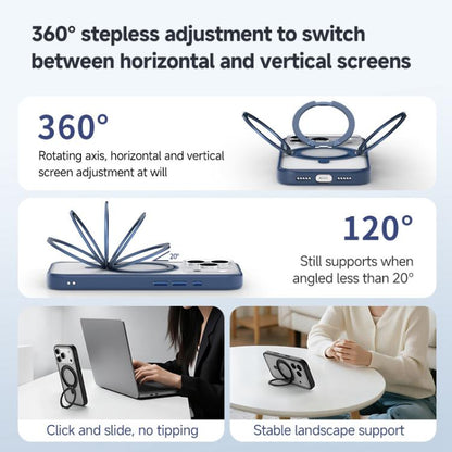 For iPhone 17 ZGA Feitian 360 Rotation Holder Magsafe PC Hybrid TPU Phone Case(Grey) by ZGA