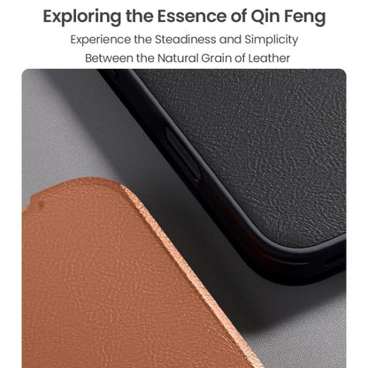 For iPhone 17 NILLKIN QIN Series Pro Sliding Camera Cover Design Leather Phone Case(Brown) by NILLKIN