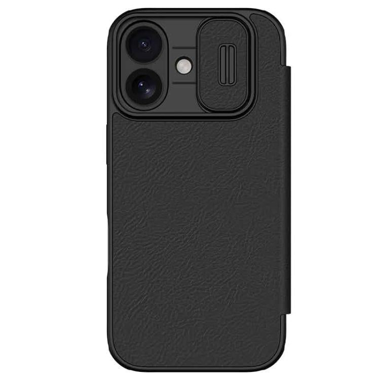 For iPhone 17 NILLKIN QIN Series Pro Sliding Camera Cover Design Leather Phone Case(Black) by NILLKIN