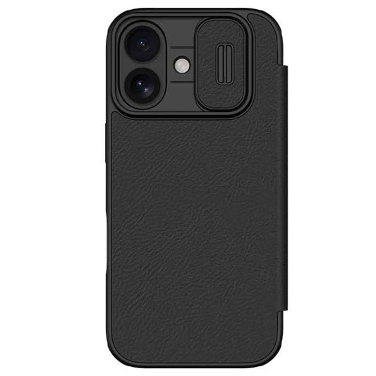 For iPhone 17 NILLKIN QIN Series Pro Sliding Camera Cover Design Leather Phone Case(Black) by NILLKIN