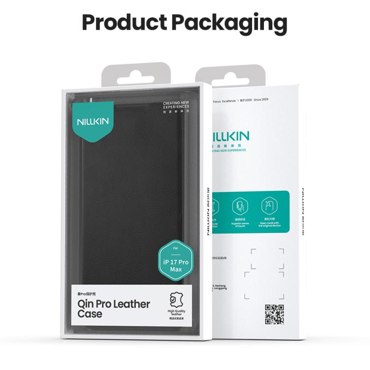 For iPhone 17 Pro Max NILLKIN QIN Series Pro Sliding Camera Cover Design Leather Phone Case(Black) by NILLKIN
