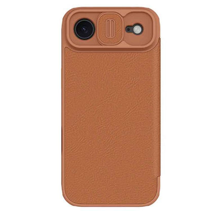 For iPhone Air NILLKIN QIN Series Pro Sliding Camera Cover Design Leather Phone Case(Brown) by NILLKIN