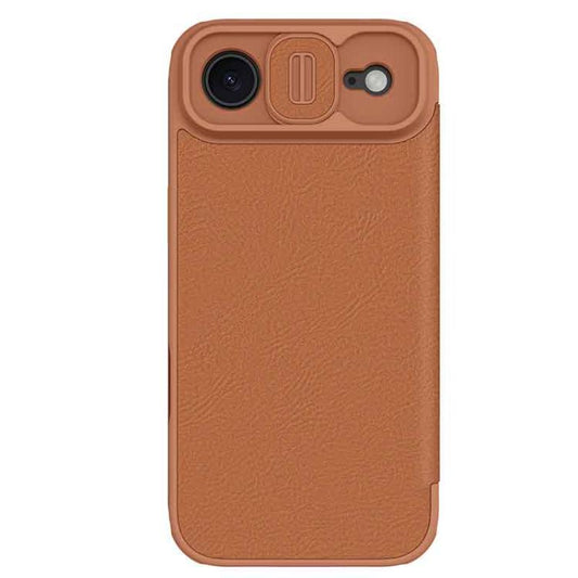 For iPhone Air NILLKIN QIN Series Pro Sliding Camera Cover Design Leather Phone Case(Brown) by NILLKIN