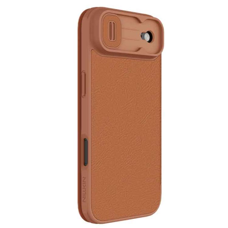 For iPhone Air NILLKIN QIN Series Pro Sliding Camera Cover Design Leather Phone Case(Brown) by NILLKIN