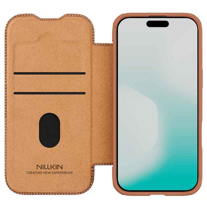 For iPhone Air NILLKIN QIN Series Pro Sliding Camera Cover Design Leather Phone Case(Brown) by NILLKIN