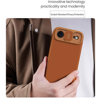For iPhone Air NILLKIN QIN Series Pro Sliding Camera Cover Design Leather Phone Case(Brown) by NILLKIN
