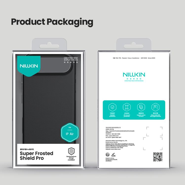 For iPhone Air NILLKIN Frosted Shield Pro PC + TPU Phone Case(Black) by NILLKIN