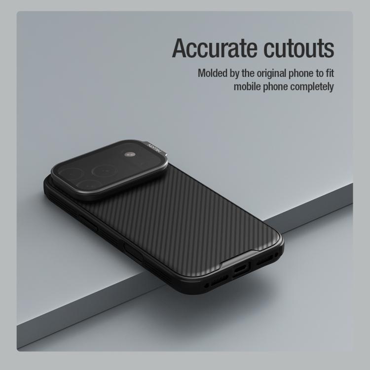 For iPhone 17 Pro NILLKIN Black Mirror Prop CD Texture Transparent Mirror Cover Phone Case(Black) by NILLKIN