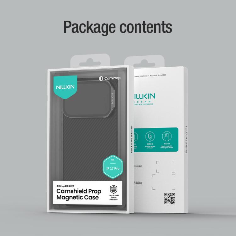 For iPhone 17 Pro NILLKIN CamShield Prop Texture Transparent Mirror Cover MagSafe Magnetic PC Phone Case(Black) by NILLKIN