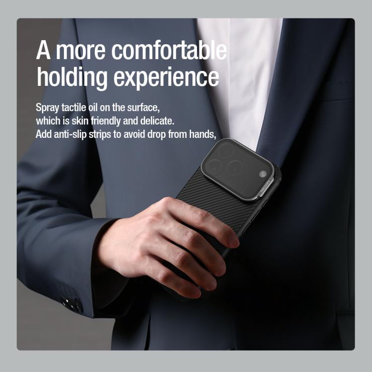 For iPhone 17 Pro NILLKIN CamShield Prop Texture Transparent Mirror Cover MagSafe Magnetic PC Phone Case(Black) by NILLKIN