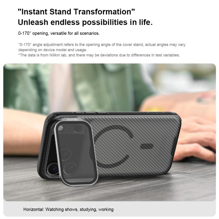 For iPhone 17 Pro Max NILLKIN CamShield Prop Transparent Mirror Cover MagSafe Magnetic Translucent PC Phone Case(Black) by NILLKIN