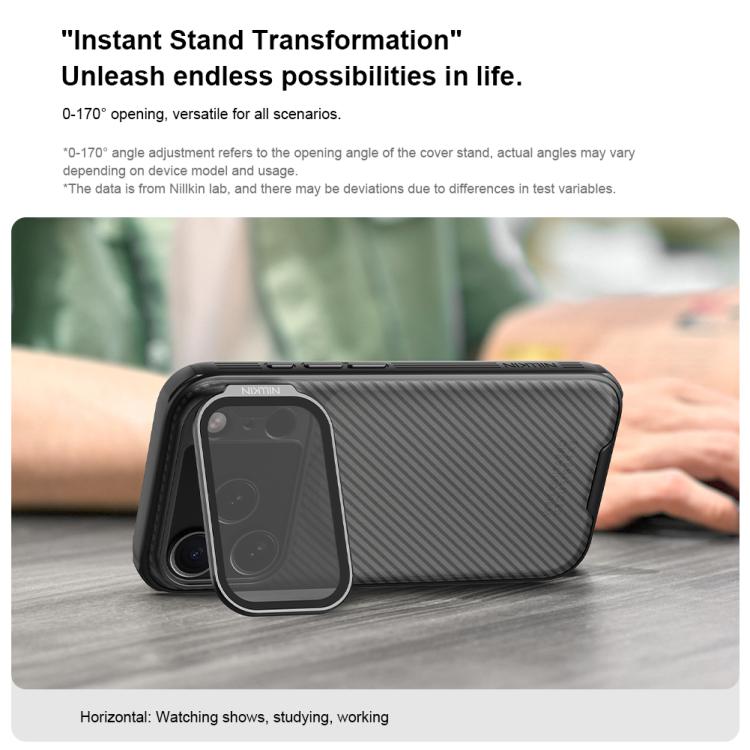 For iPhone 17 Pro NILLKIN CamShield Prop Transparent Mirror Cover Translucent PC Phone Case(Black) by NILLKIN