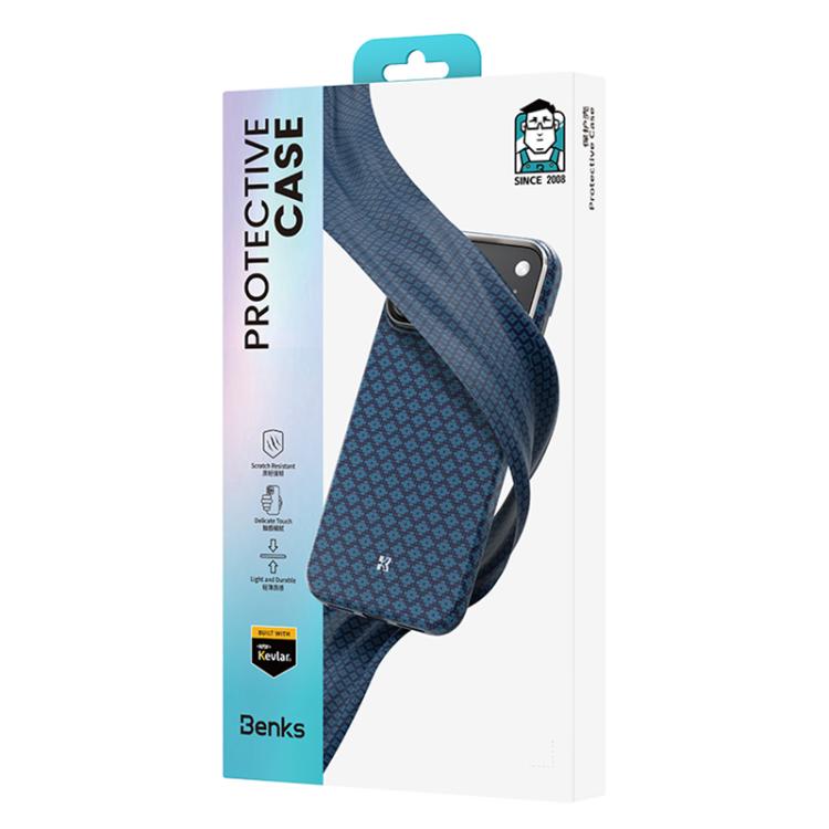 For iPhone 17 Pro Benks Color Shield C1 Classic Kevlar Woven Diamond MagSafe Phone Case(Blue) by Benks