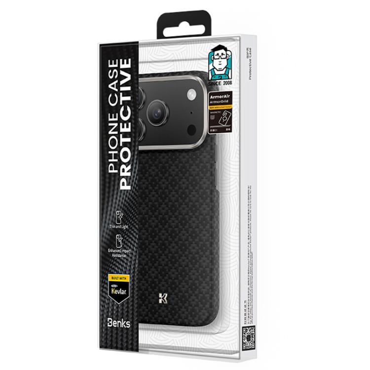 For iPhone 17 Pro Benks Color Shield C1 Classic Kevlar Woven Diamond MagSafe Phone Case(Black) by Benks