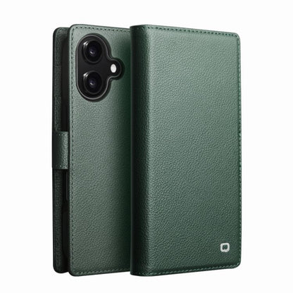 For iPhone 17 QIALINO Classics 3rd Genuine Leather Phone Case(Cyan) by QIALINO